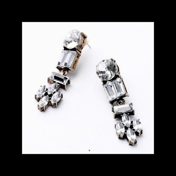 BRIDAL CRYSTAL STATEMENT EARRINGS, STATEMENT EARRINGS, SPECIAL Occasion #101 - Picture 3 of 4